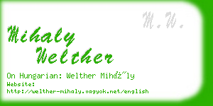 mihaly welther business card